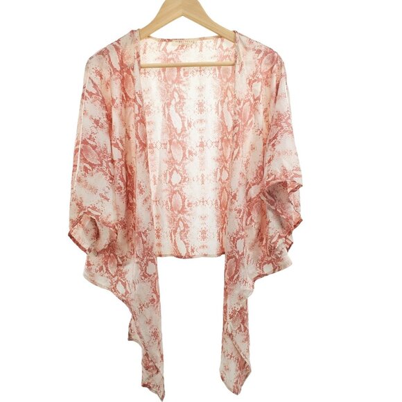 Final Touch M Kimono Snake Sheer Short Sleeve Drape Vintage 90s Cardigan USA - Picture 11 of 11